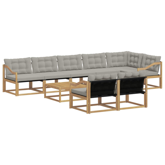 Set de canapele de exterior 9 pcs Alb și gri deschis WALTI