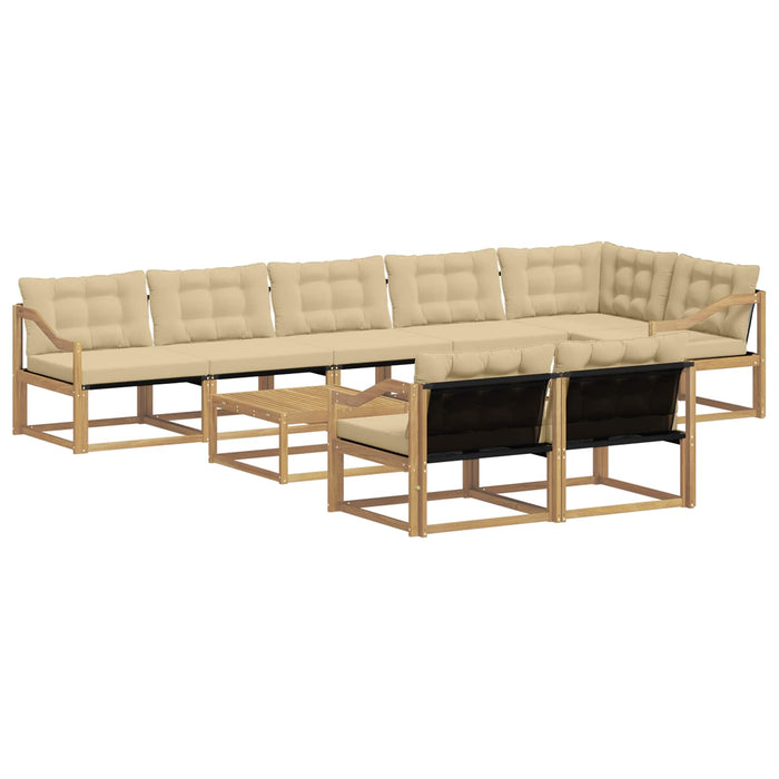 Set de canapele de exterior 9 pcs Alb și Bej 79 x 79 x 37 cm WALTI