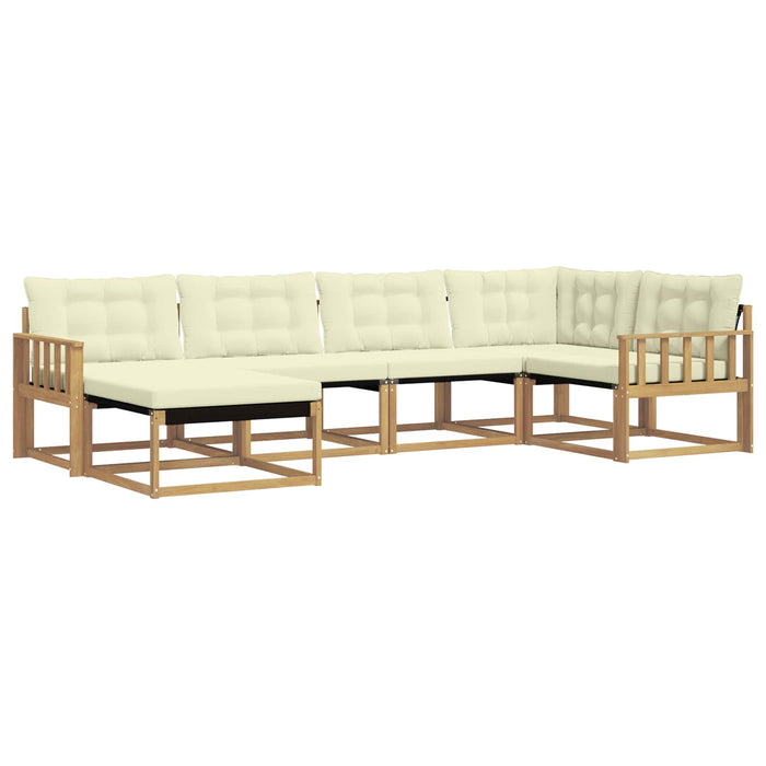 Set de canapele de exterior cu pernă 6 pcs Alb și crem WALTI