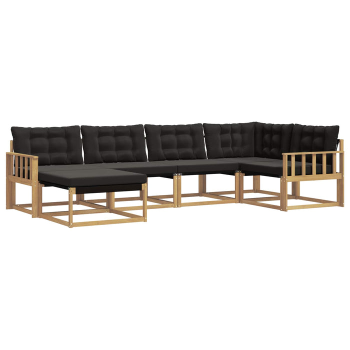 Set de canapele de exterior cu pernă 6 pcs Alb și negru WALTI