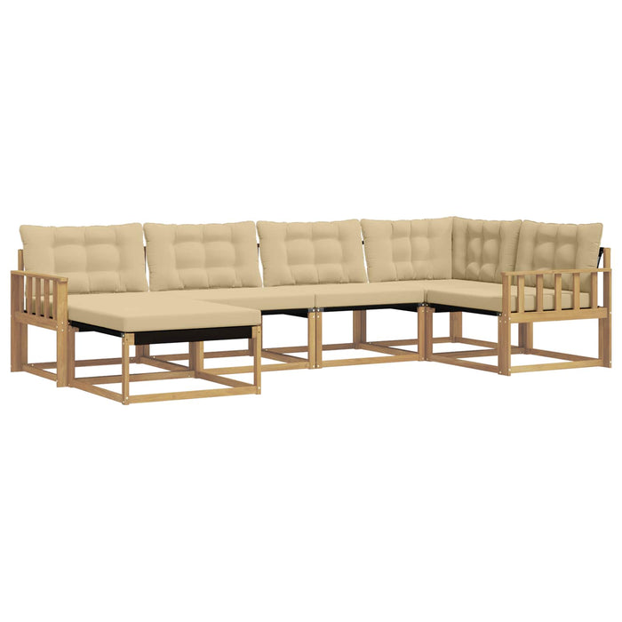 Set de canapele de exterior cu pernă 6 pcs Alb și Bej WALTI
