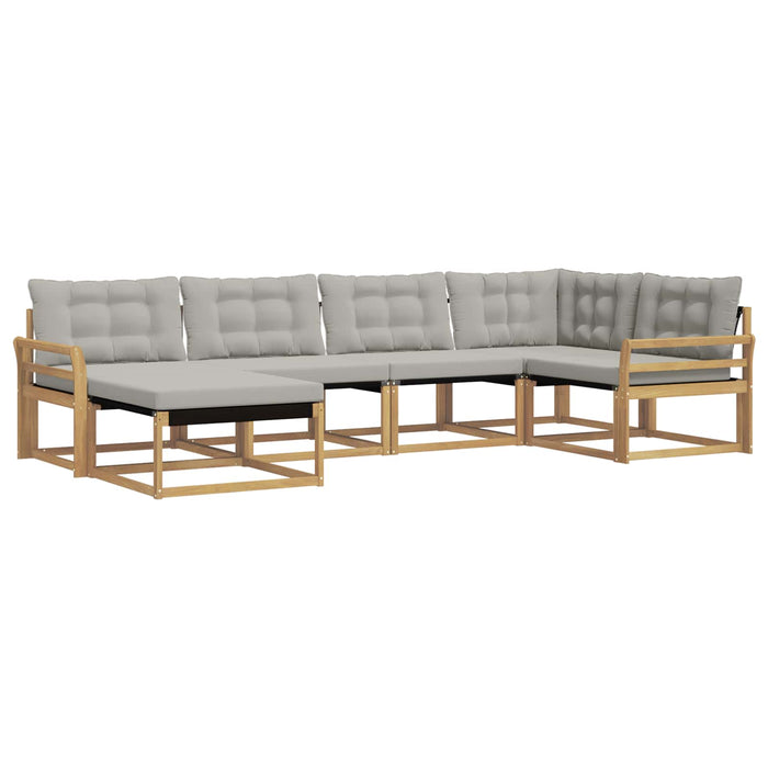 Set de canapele de exterior 6 pcs Alb și gri deschis WALTI
