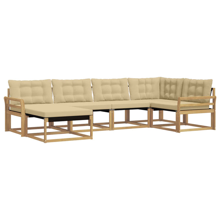 Set de canapele de exterior cu pernă 6 pcs Alb și Bej WALTI