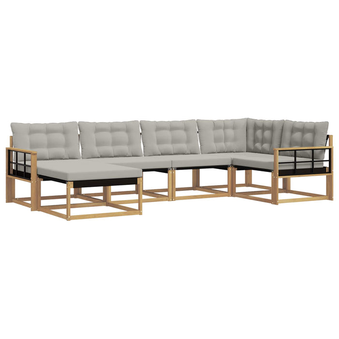 Set de canapele de exterior 6 pcs Alb și gri deschis WALTI