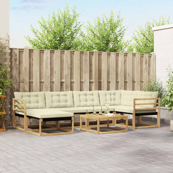 Set de canapele de exterior 7 pcs Alb și crem 79 x 79 x 37 cm WALTI