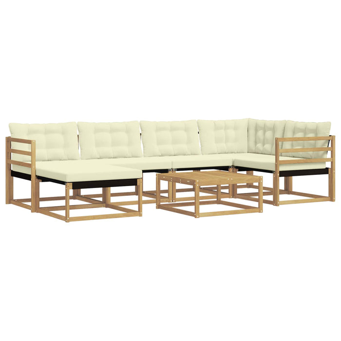 Set de canapele de exterior 7 pcs Alb și crem 79 x 79 x 37 cm WALTI