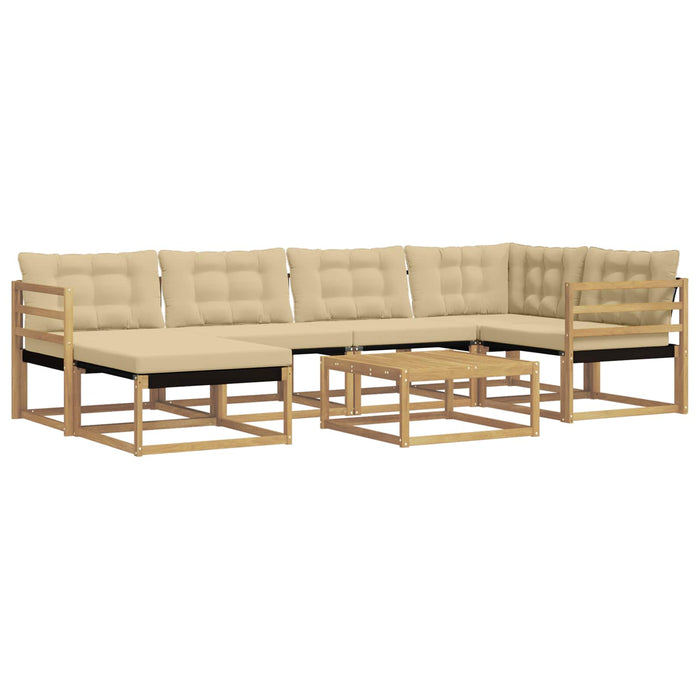 Set de canapele de exterior 7 pcs Alb și Bej 79 x 79 x 37 cm WALTI