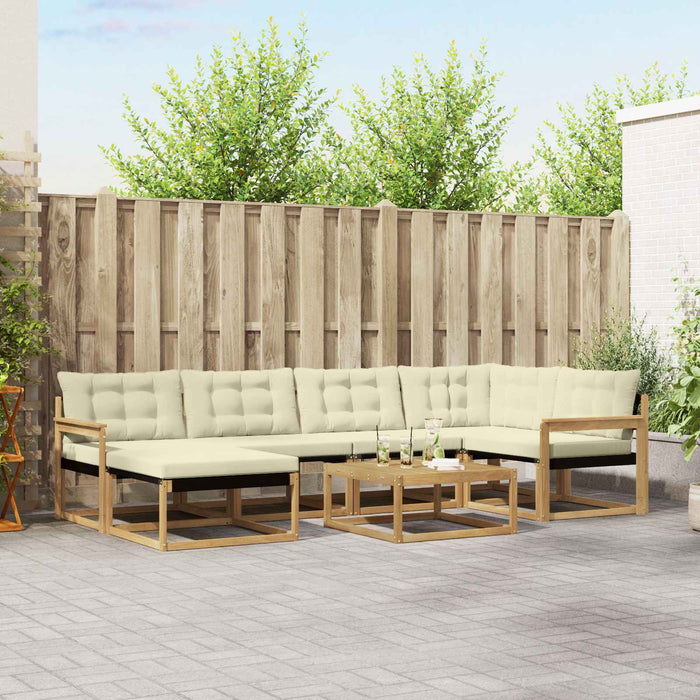Set de canapele de exterior 7 pcs Alb și crem 79 x 79 x 37 cm WALTI