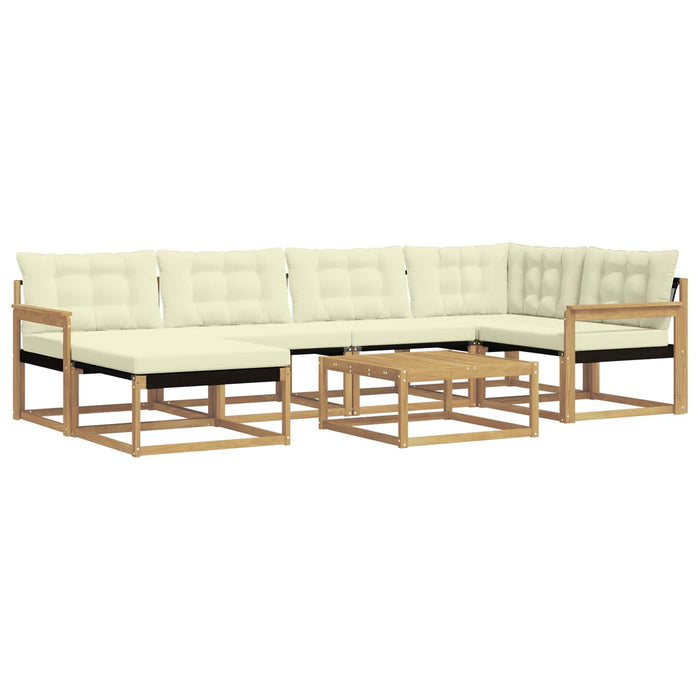 Set de canapele de exterior 7 pcs Alb și crem 79 x 79 x 37 cm WALTI
