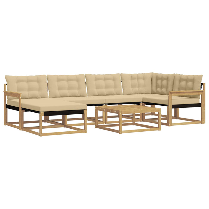 Set de canapele de exterior 7 pcs Alb și Bej 79 x 79 x 37 cm WALTI