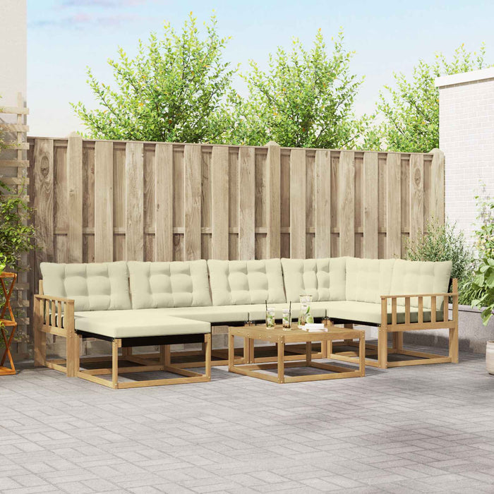 Set de canapele de exterior 7 pcs Alb și crem 79 x 79 x 37 cm WALTI