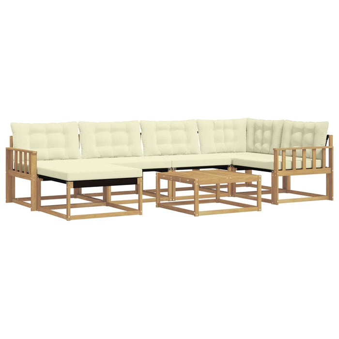 Set de canapele de exterior 7 pcs Alb și crem 79 x 79 x 37 cm WALTI