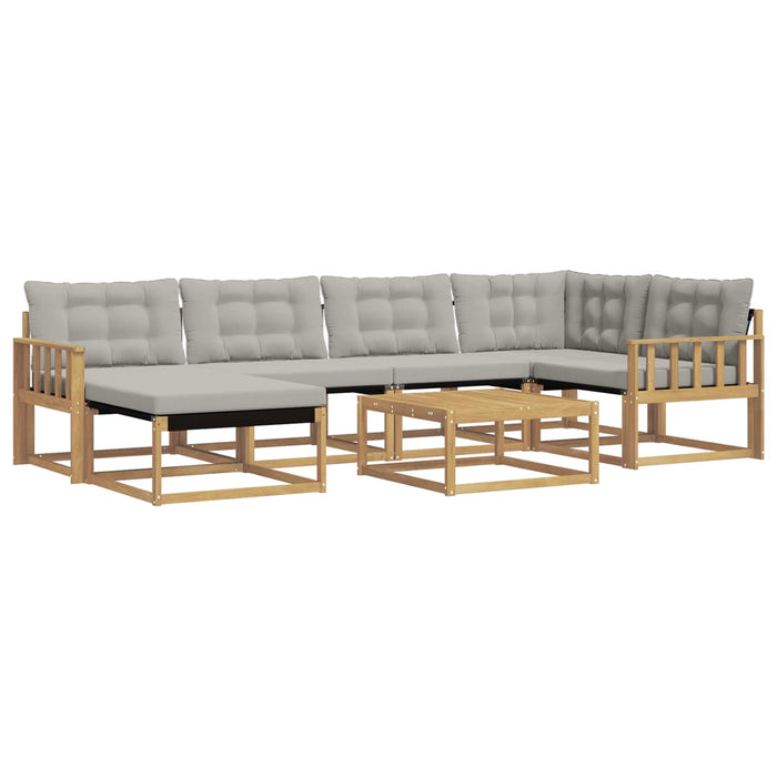 Set de canapele de exterior 7 pcs Alb și gri deschis WALTI