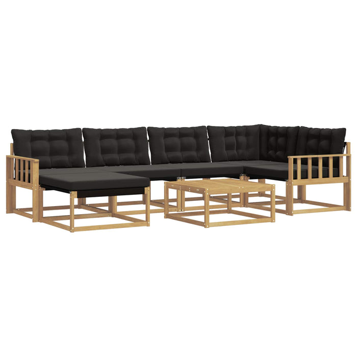 Set de canapele de exterior 7 pcs Alb și negru 79 x 79 x 37 cm WALTI