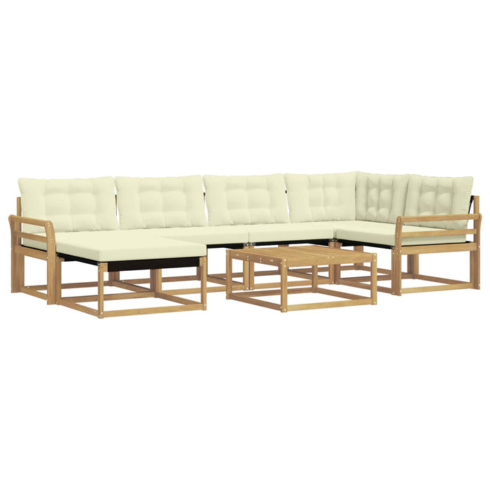 Set de canapele de exterior 7 pcs Alb și crem 79 x 79 x 37 cm WALTI