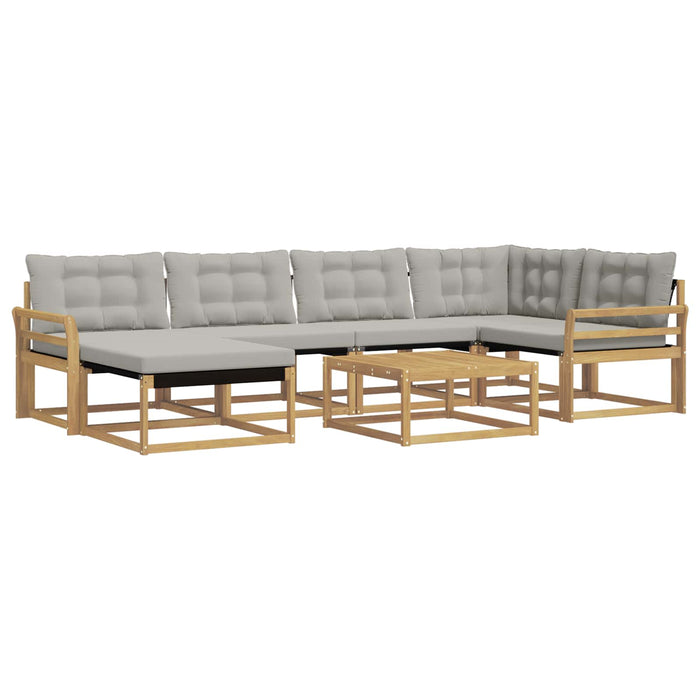 Set de canapele de exterior 7 pcs Alb și gri deschis WALTI