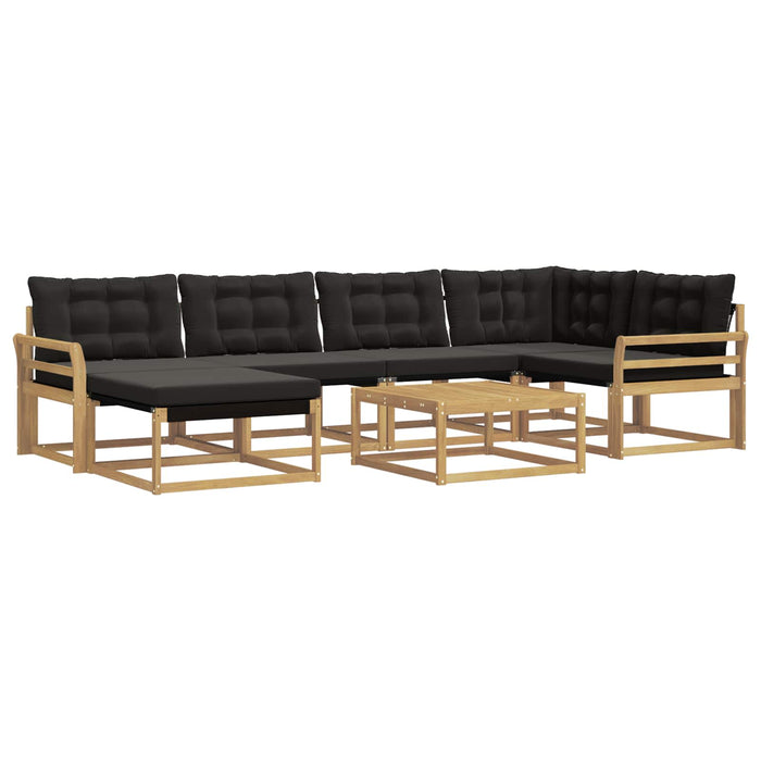 Set de canapele de exterior 7 pcs Alb și negru 79 x 79 x 37 cm WALTI