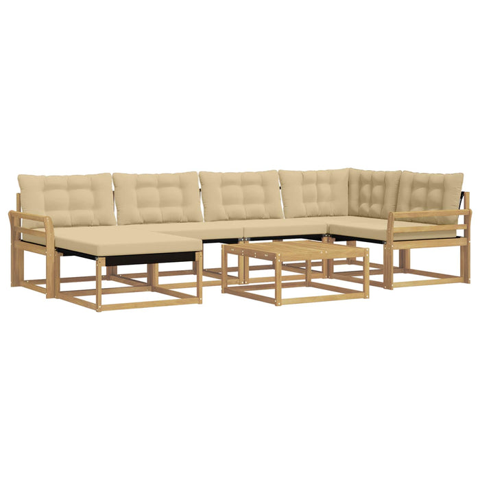 Set de canapele de exterior 7 pcs Alb și Bej 79 x 79 x 37 cm WALTI