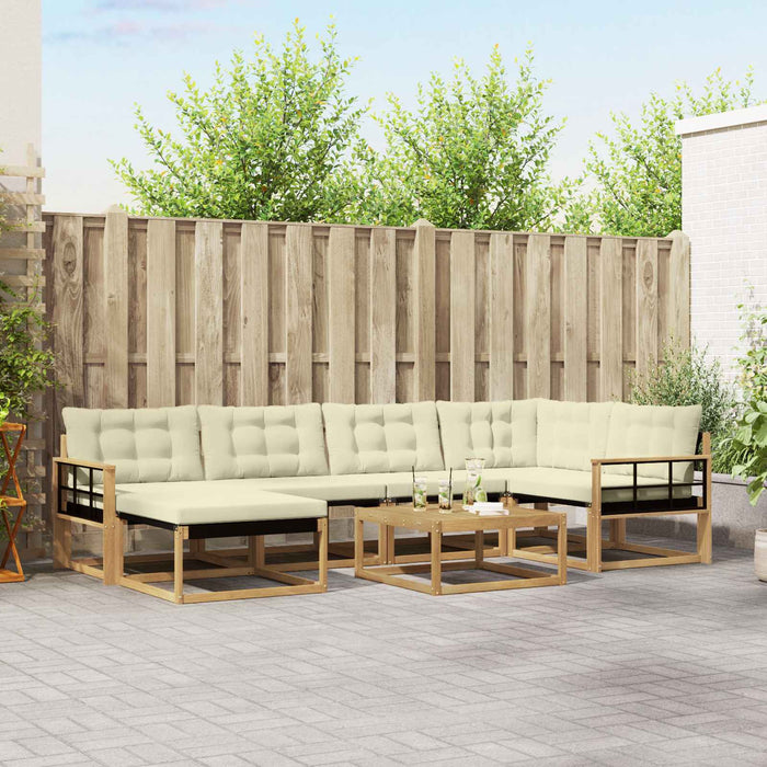 Set de canapele de exterior 7 pcs Alb și crem 79 x 79 x 37 cm WALTI