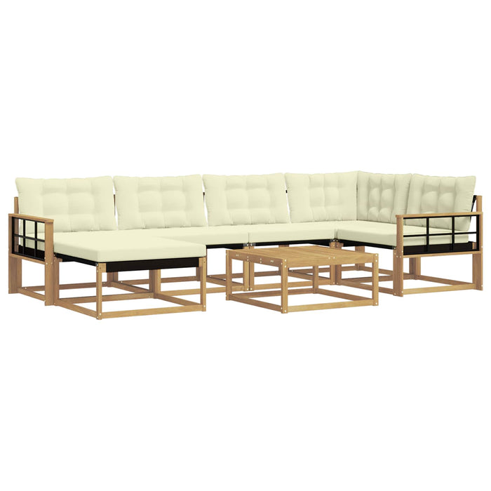 Set de canapele de exterior 7 pcs Alb și crem 79 x 79 x 37 cm WALTI