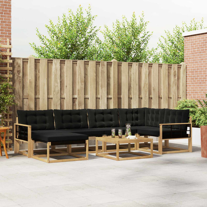 Set de canapele de exterior 7 pcs Alb și negru 79 x 79 x 37 cm WALTI