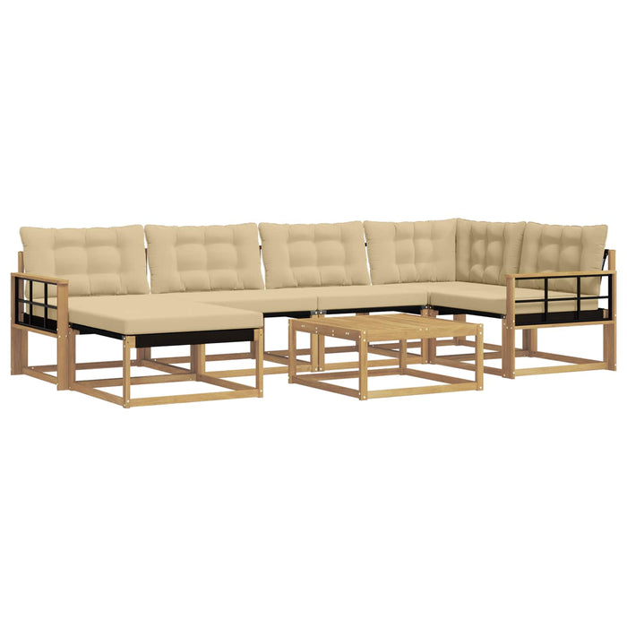 Set de canapele de exterior 7 pcs Alb și Bej 79 x 79 x 37 cm WALTI