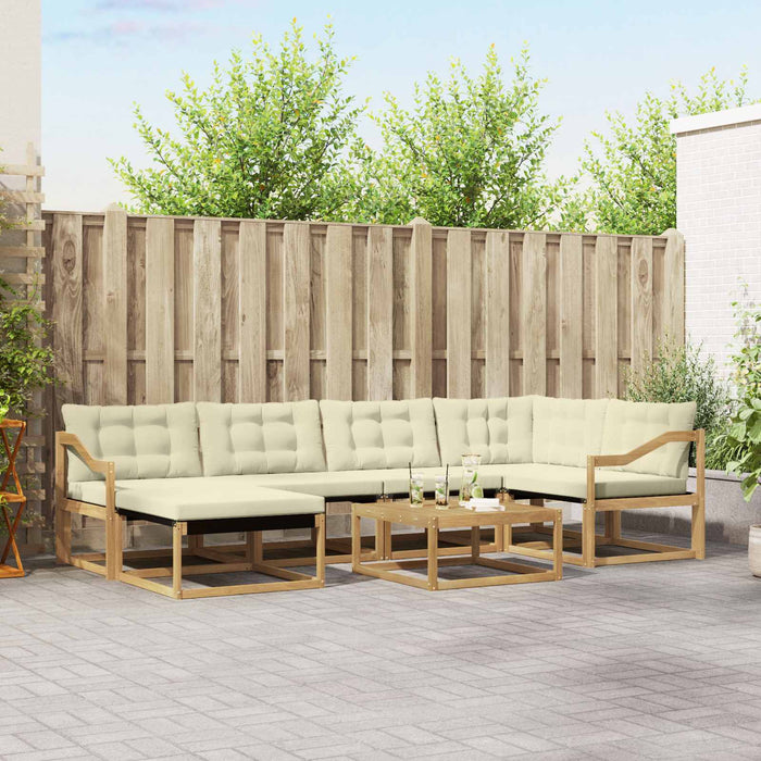 Set de canapele de exterior 7 pcs Alb și crem 79 x 79 x 37 cm WALTI