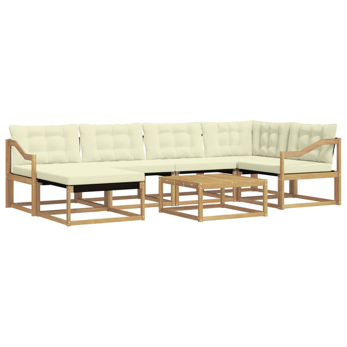 Set de canapele de exterior 7 pcs Alb și crem 79 x 79 x 37 cm WALTI