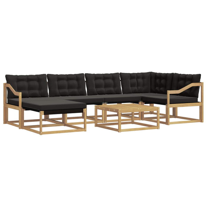 Set de canapele de exterior 7 pcs Alb și negru 79 x 79 x 37 cm WALTI