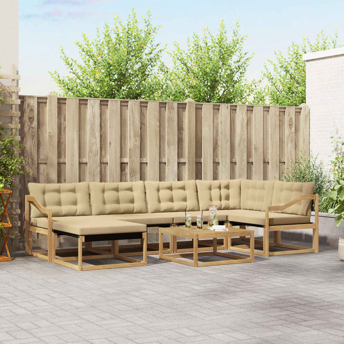 Set de canapele de exterior 7 pcs Alb și Bej 79 x 79 x 37 cm WALTI