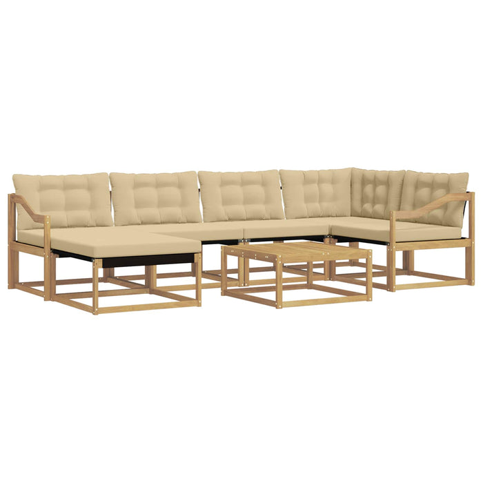 Set de canapele de exterior 7 pcs Alb și Bej 79 x 79 x 37 cm WALTI