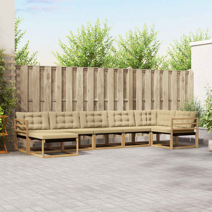Set de canapele de exterior cu pernă 7 pcs Alb și Bej WALTI