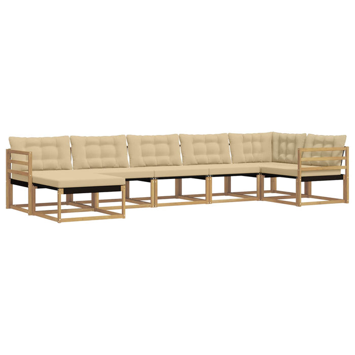 Set de canapele de exterior cu pernă 7 pcs Alb și Bej WALTI