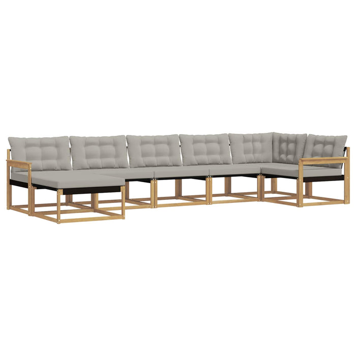 Set de canapele de exterior 7 pcs Alb și gri deschis WALTI
