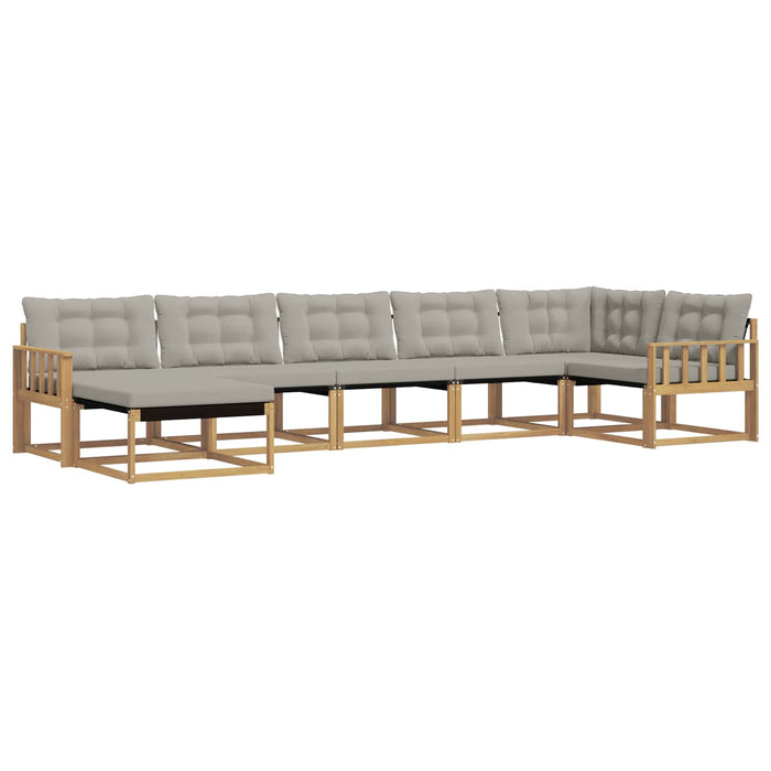 Set de canapele de exterior 7 pcs Alb și gri deschis WALTI