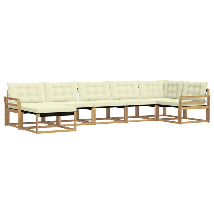 Set de canapele de exterior cu pernă 7 pcs Alb și crem WALTI