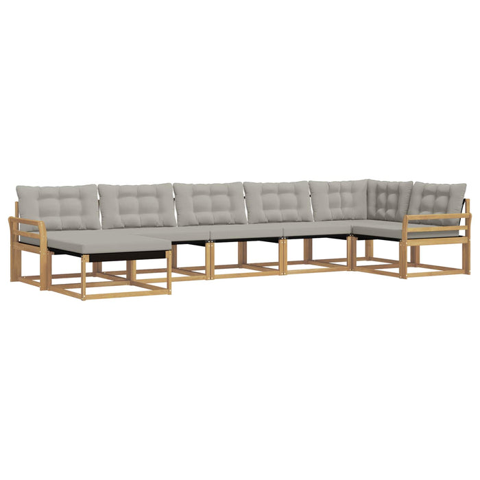 Set de canapele de exterior 7 pcs Alb și gri deschis WALTI