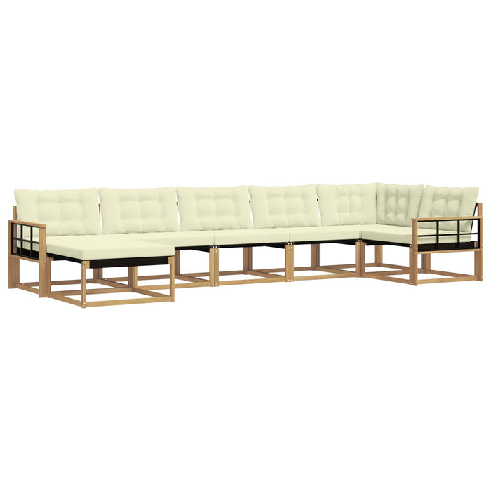 Set de canapele de exterior cu pernă 7 pcs Alb și crem WALTI