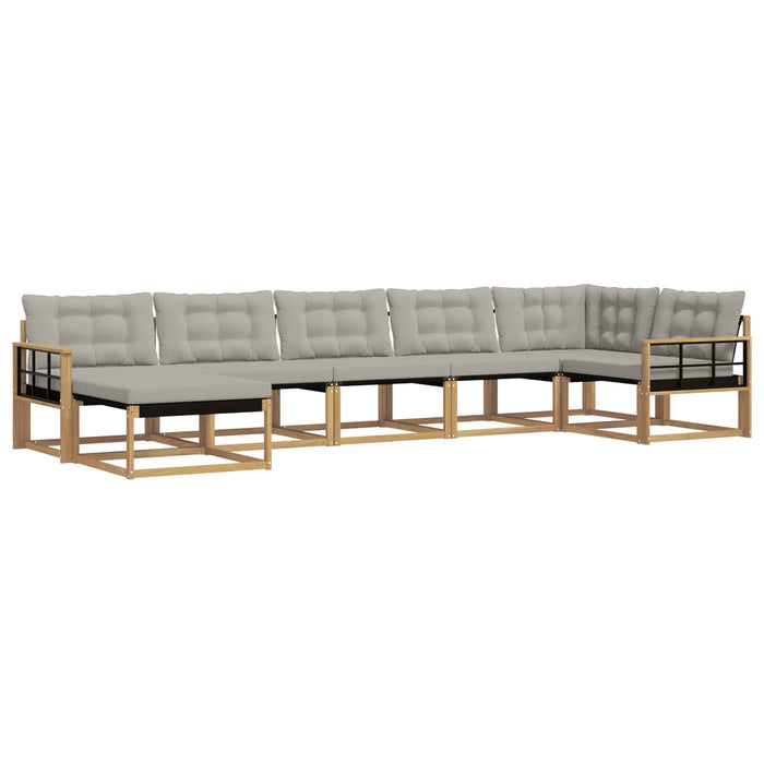 Set de canapele de exterior 7 pcs Alb și gri deschis WALTI
