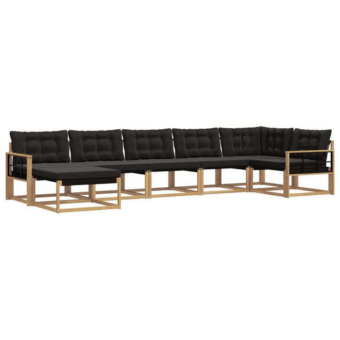 Set de canapele de exterior cu pernă 7 pcs Alb și negru WALTI