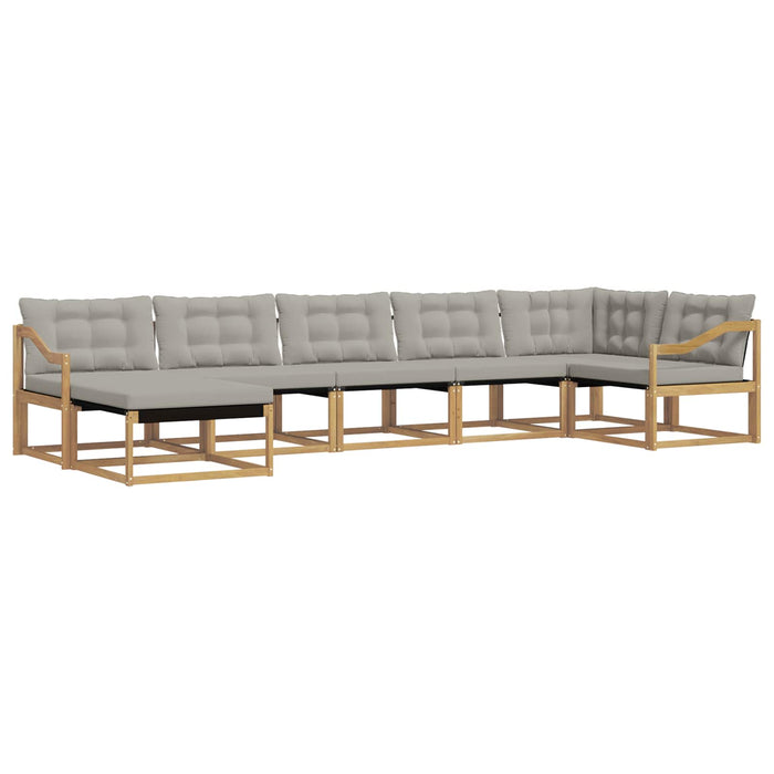 Set de canapele de exterior 7 pcs Alb și gri deschis WALTI
