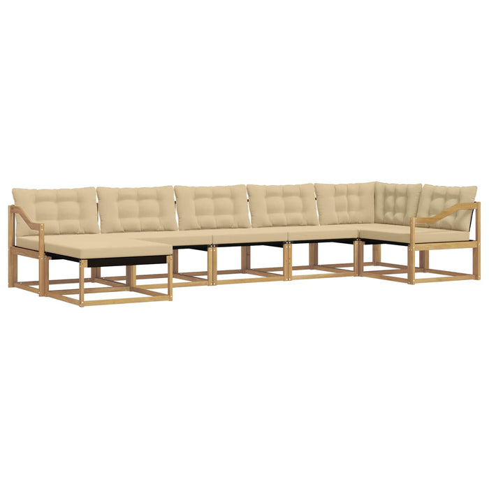 Set de canapele de exterior cu pernă 7 pcs Alb și Bej WALTI