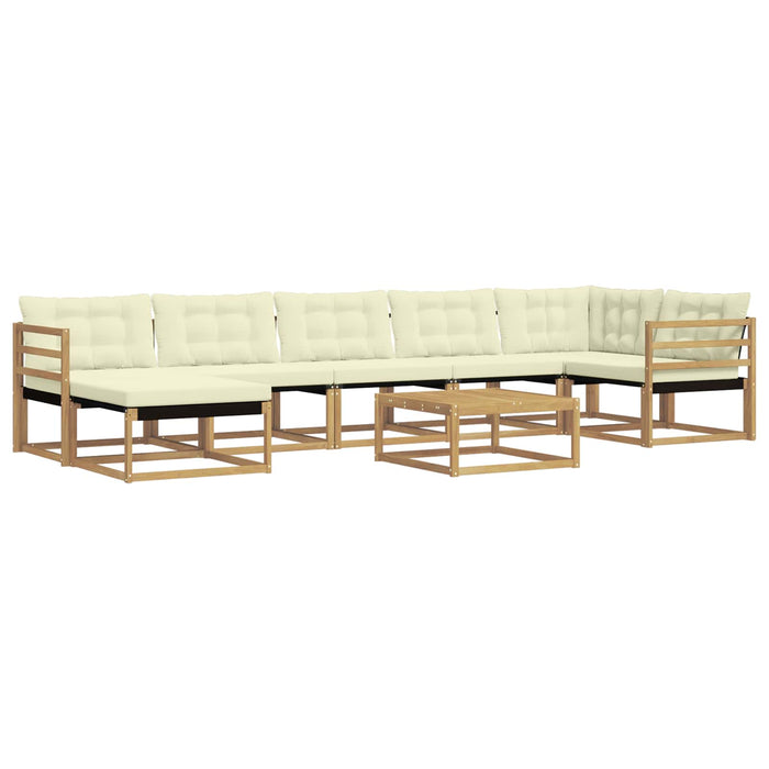Set de canapele de exterior 8 pcs Alb și crem WALTI