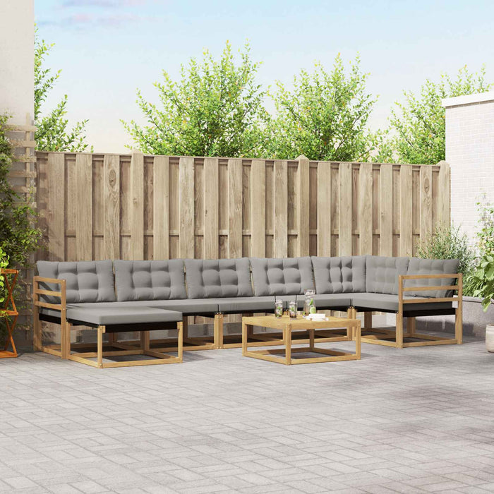 Set de canapele de exterior 8 pcs Alb și gri deschis WALTI