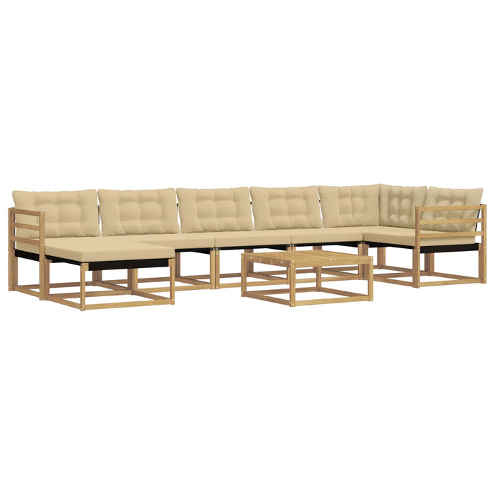 Set de canapele de exterior 8 pcs Alb și Bej 79 x 79 x 37 cm WALTI