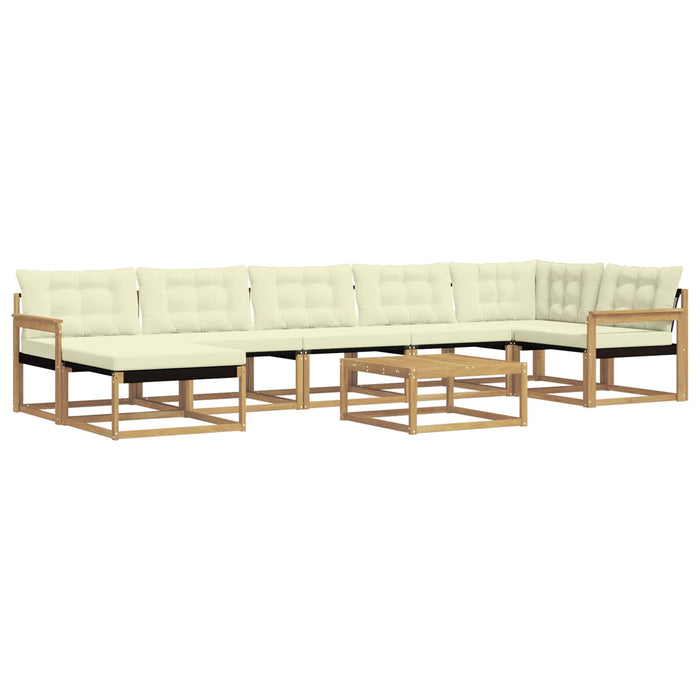 Set de canapele de exterior 8 pcs Alb și crem WALTI