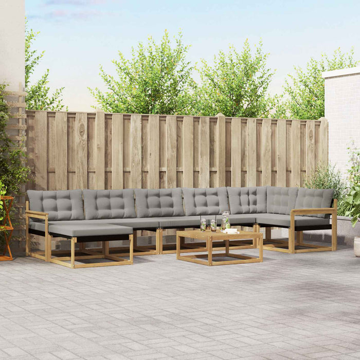 Set de canapele de exterior 8 pcs Alb și gri deschis WALTI