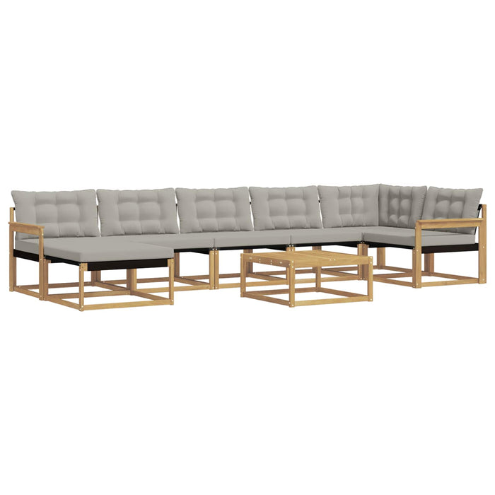 Set de canapele de exterior 8 pcs Alb și gri deschis WALTI