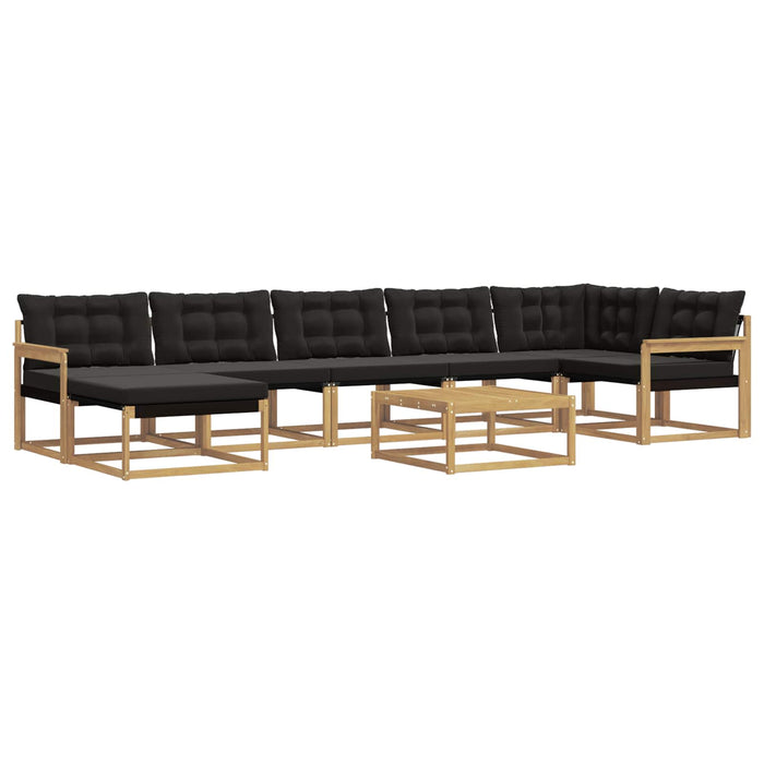 Set de canapele de exterior 8 pcs Alb și negru WALTI