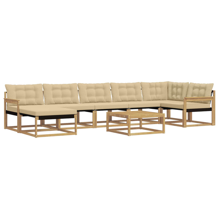 Set de canapele de exterior 8 pcs Alb și Bej WALTI